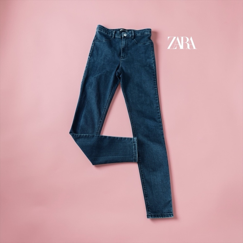 ZARA, Black Skinny Jeans Stretch Denim, Size 6